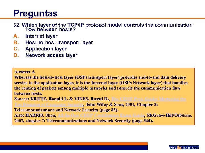 Preguntas 32. Which layer of the TCP/IP protocol model controls the communication flow between
