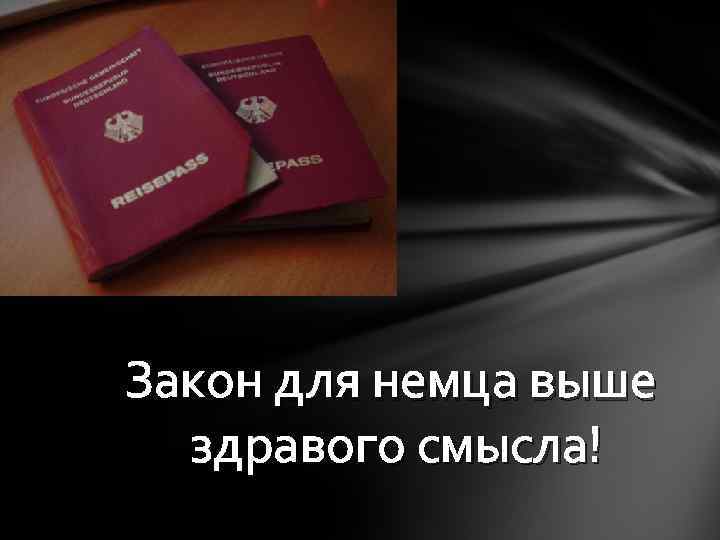 Закон для немца выше здравого смысла! 