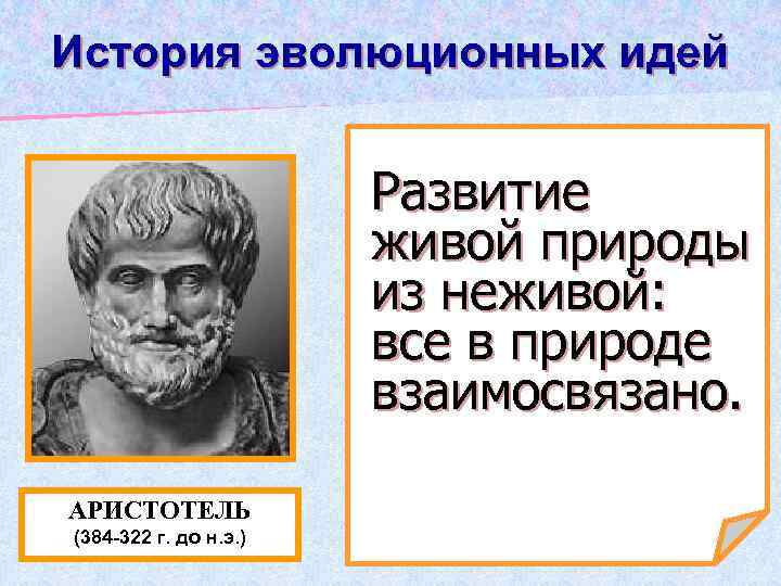 Презентация по теме история развития эволюционных идей