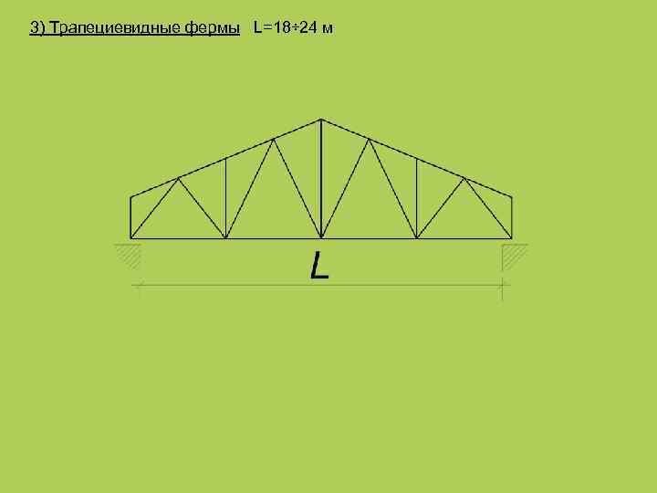 3) Трапециевидные фермы L=18÷ 24 м 