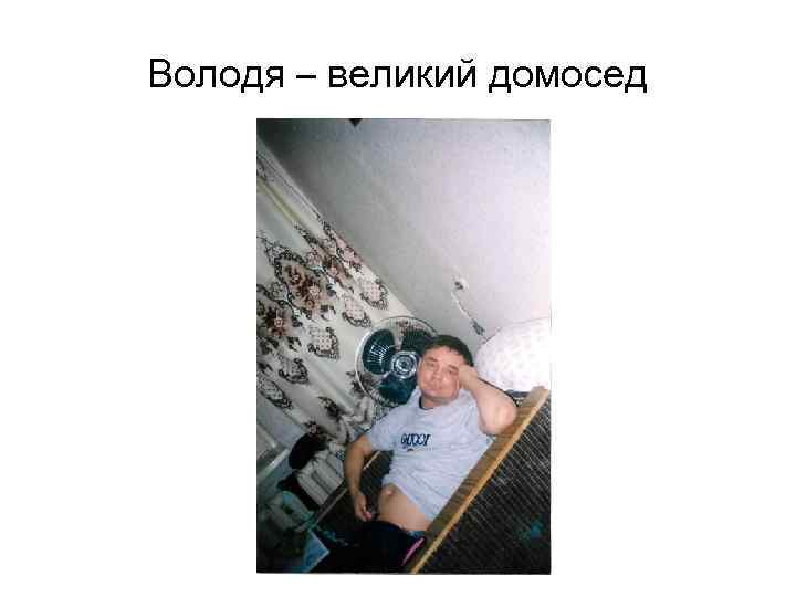 Володя – великий домосед 