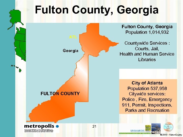 Fulton County, Georgia Population 1, 014, 932 ATL Countywide Services : Courts, Jail, Health