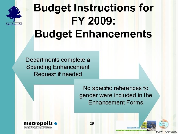 Budget Instructions for FY 2009: Budget Enhancements Departments complete a Spending Enhancement Request if