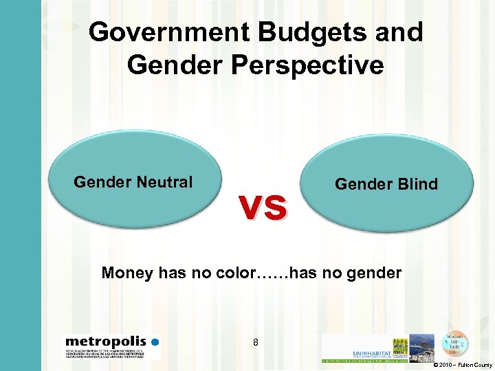 Government Budgets and Gender Perspective Gender Neutral vs Gender Blind Money has no color……has