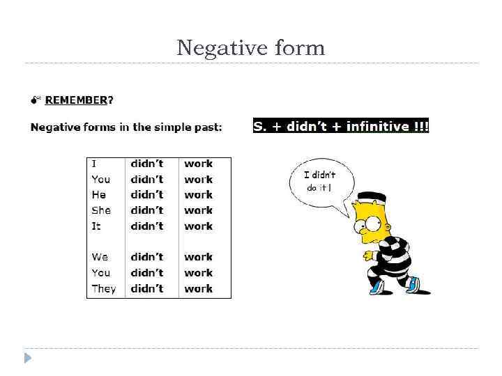 Negative form 