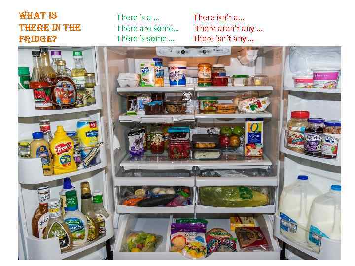 What is there in the fridge? There is a … There are some… There