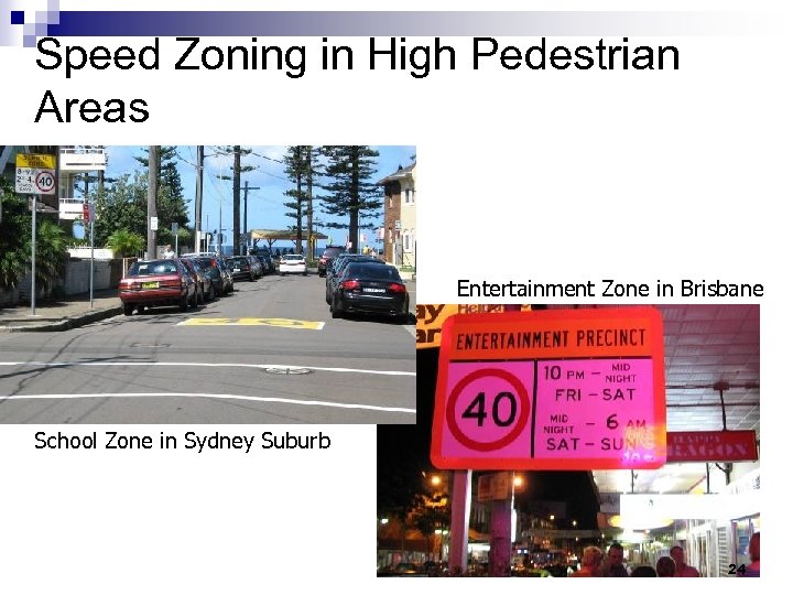 Speed Zoning in High Pedestrian Areas Entertainment Zone in Brisbane School Zone in Sydney