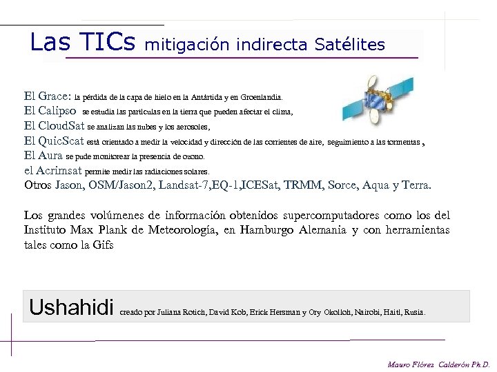 Las TICs mitigación indirecta Satélites El Grace: la pérdida de la capa de hielo