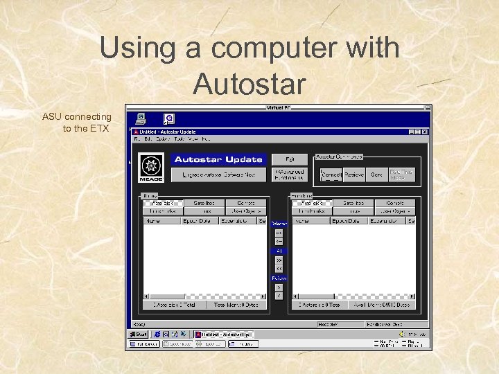 Using a computer with Autostar ASU connecting to the ETX 