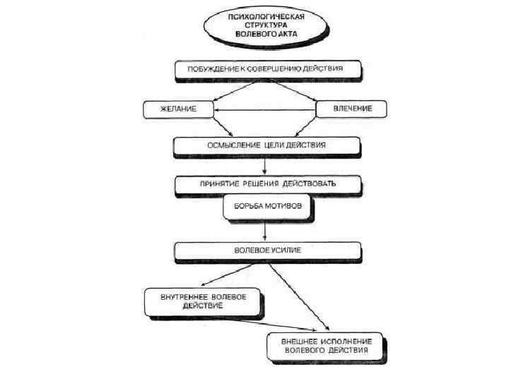 Психологическая структура волевого акта схема