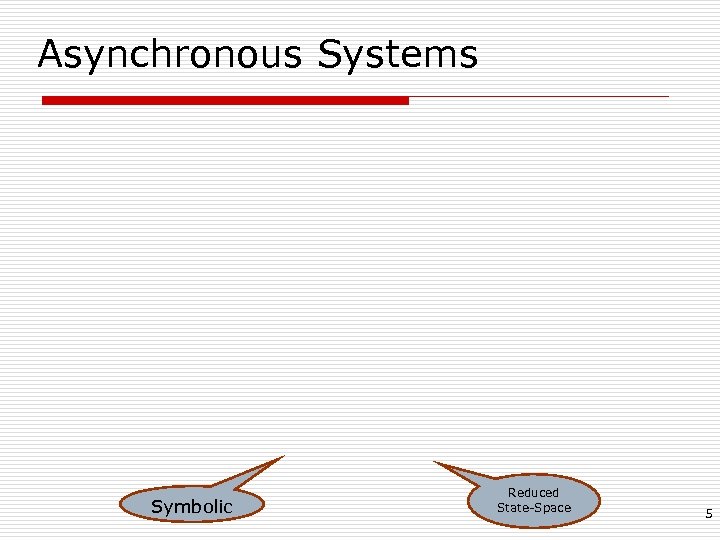 Asynchronous Systems Symbolic Reduced State-Space 5 