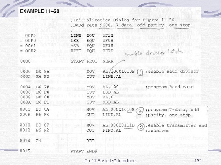 Ex. 11 -28 Ch. 11 Basic I/O Interface 152 