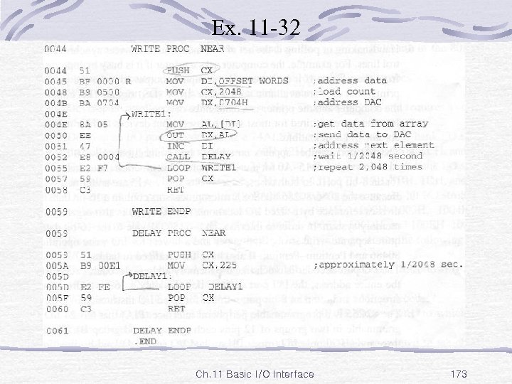 Ex. 11 -32 Ch. 11 Basic I/O Interface 173 