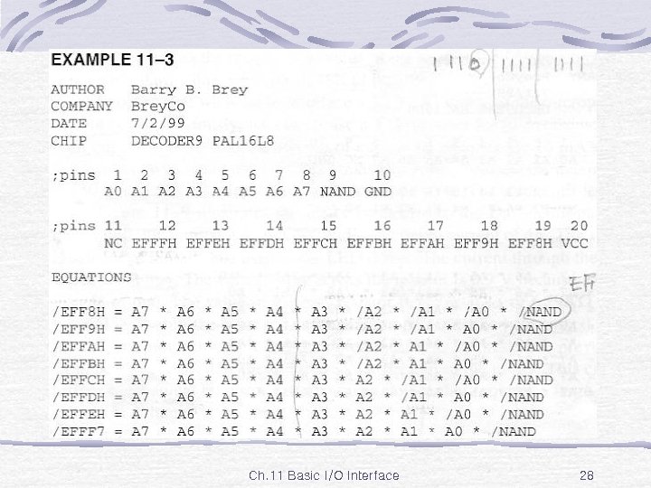 Ex. 11 -3 Ch. 11 Basic I/O Interface 28 