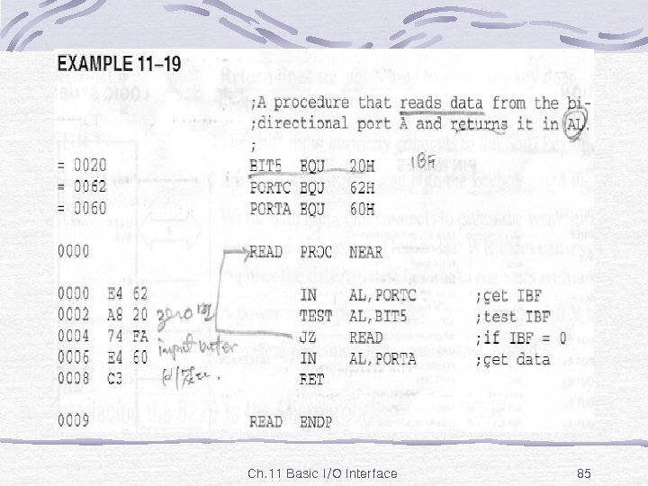 Ex. 11 -19 Ch. 11 Basic I/O Interface 85 