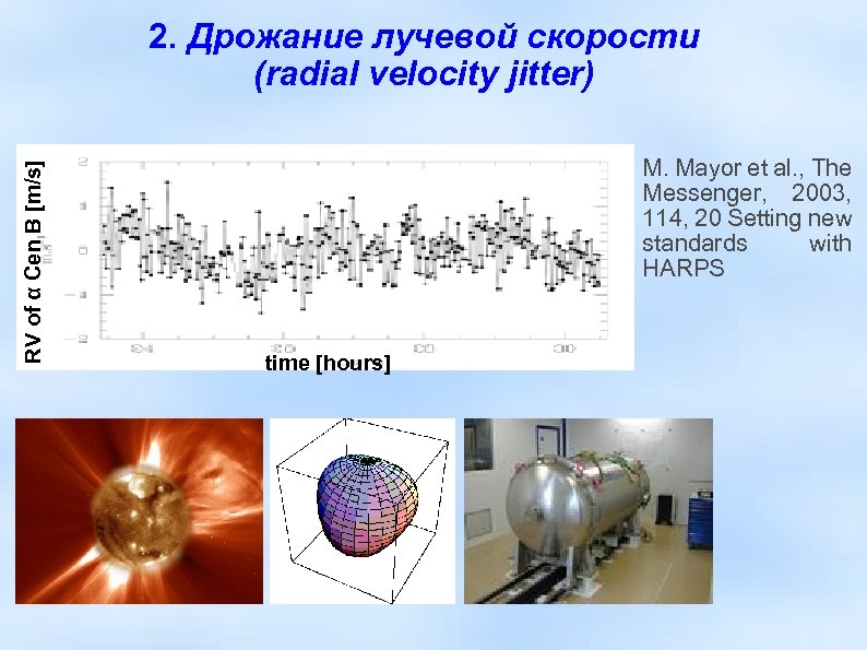 RV of α Cen B [m/s] 2. Дрожание лучевой скорости (radial velocity jitter) M.