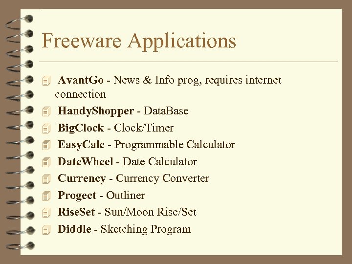 Freeware Applications 4 Avant. Go - News & Info prog, requires internet 4 4