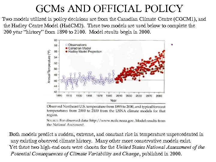 GCMs AND OFFICIAL POLICY Two models utilized in policy decisions are from the Canadian