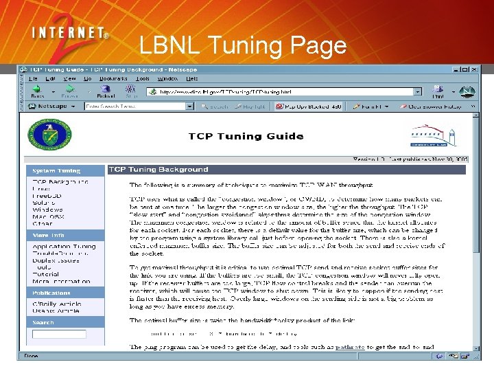 LBNL Tuning Page 