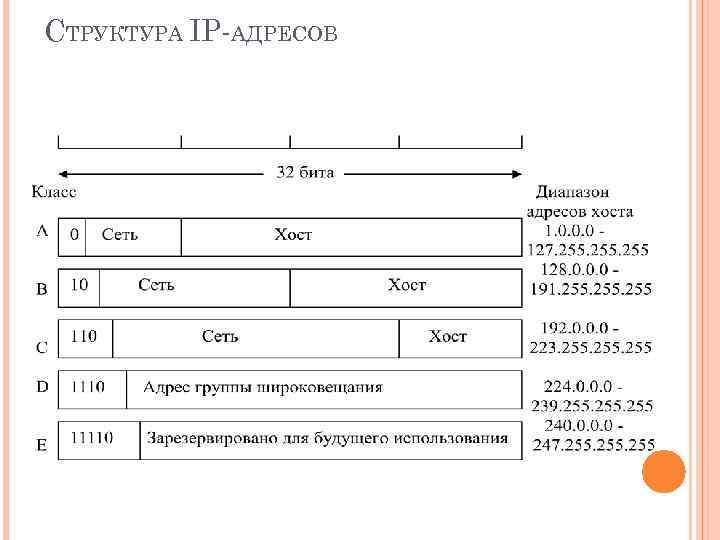 СТРУКТУРА IP-АДРЕСОВ 