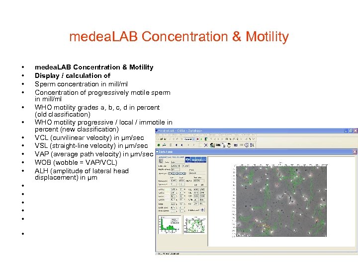 medea. LAB Concentration & Motility • • • • • medea. LAB Concentration &