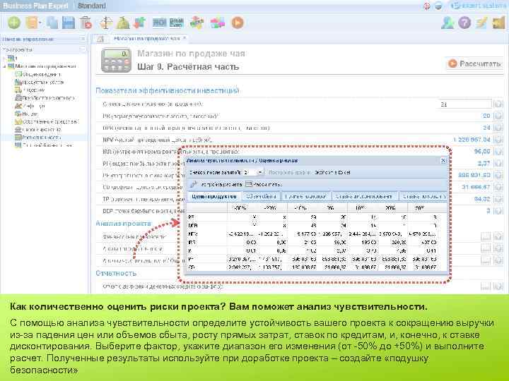 Как количественно оценить риски проекта? Вам поможет анализ чувствительности. С помощью анализа чувствительности определите