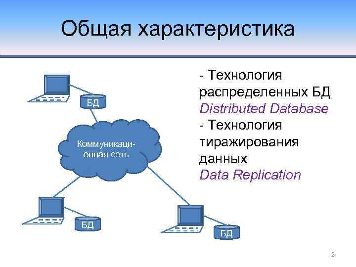 Распределенные технологии. Основные свойства распределенных баз данных. Что такое сети общего характера.