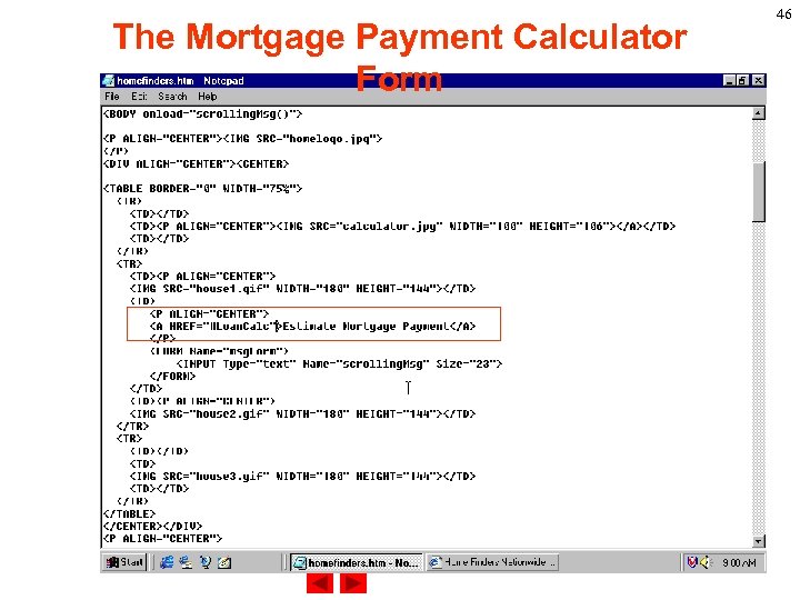 The Mortgage Payment Calculator Form 46 