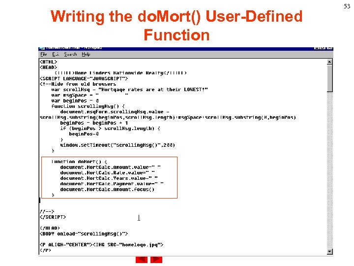 Writing the do. Mort() User-Defined Function 53 