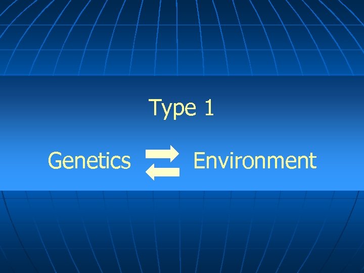 Type 1 Genetics Environment 