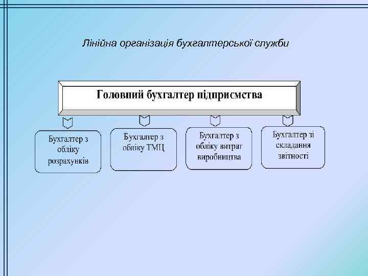 Лінійна організація бухгалтерської служби 