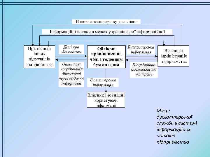 Місце бухгалтерської служби в системі інформаційних потоків підприємства 