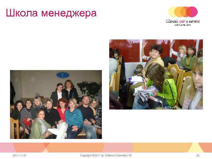 Школа менеджера 2011 -11 -30 Copyright © 2011 by Oriflame Cosmetics SA 26 