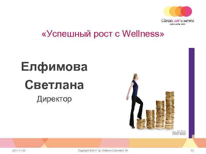  «Успешный рост с Wellness» Елфимова Светлана Директор 2011 -11 -30 Copyright © 2011
