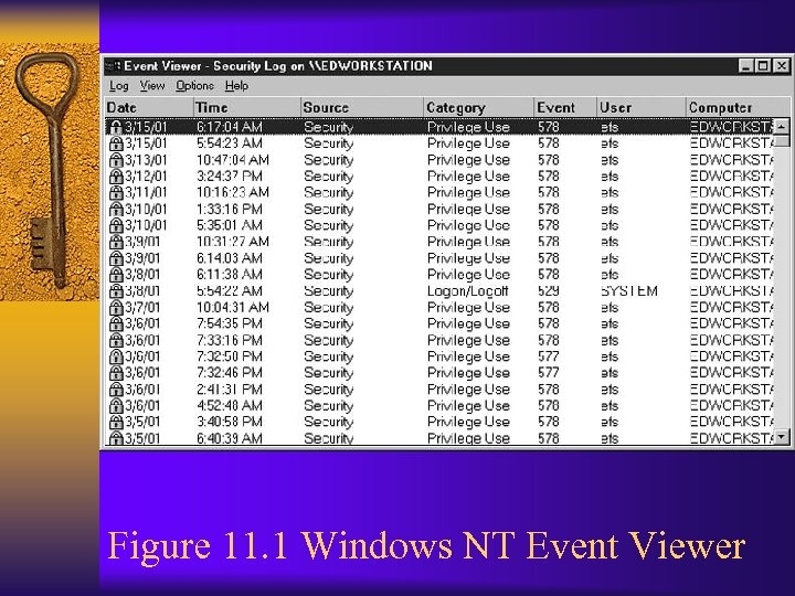 Figure 11. 1 Windows NT Event Viewer 
