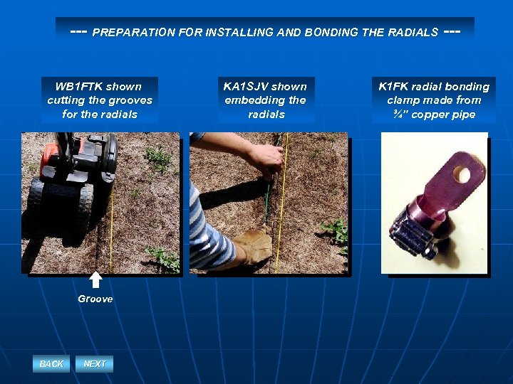 --- PREPARATION FOR INSTALLING AND BONDING THE RADIALS --WB 1 FTK shown cutting the
