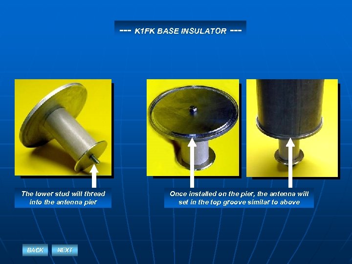 --- K 1 FK BASE INSULATOR --- The lower stud will thread into the