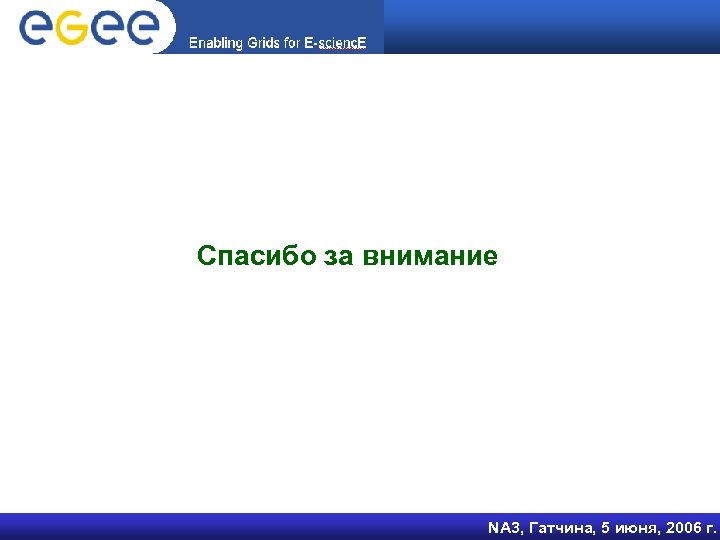 Спасибо за внимание NA 3, Гатчина, 5 июня, 2006 г. 