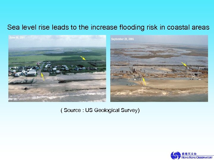 Sea level rise leads to the increase flooding risk in coastal areas ( Source