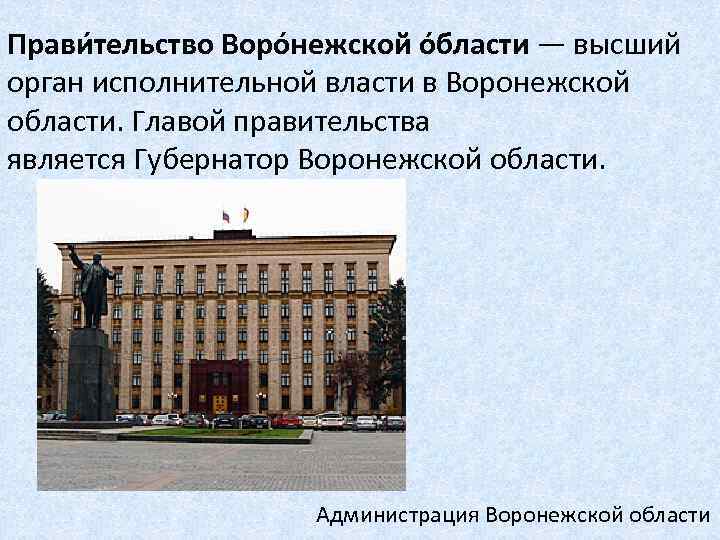 Система органов гос власти воронежской области схема