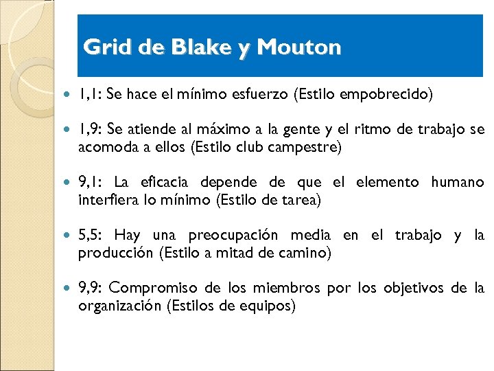 Grid de Blake y Mouton 1, 1: Se hace el mínimo esfuerzo (Estilo empobrecido)