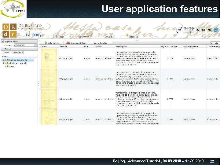 User application features • Item 1 – Item 2 § Item 3 Beijing, Advanced