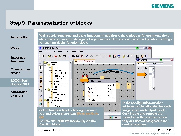 Step 9: Parameterization of blocks Introduction With special functions and basic functions in addition