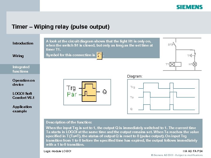 Timer – Wiping relay (pulse output) Introduction Wiring A look at the circuit diagram