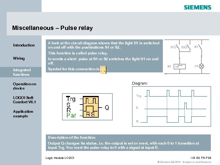 Miscellaneous – Pulse relay Introduction A look at the circuit diagram shows that the