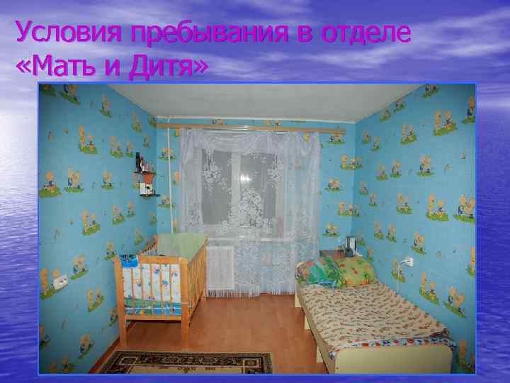 Условия пребывания в отделе «Мать и Дитя» 