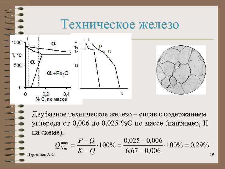 Техническое железо Двуфазное техническое железо – сплав с содержанием углерода от 0, 006 до