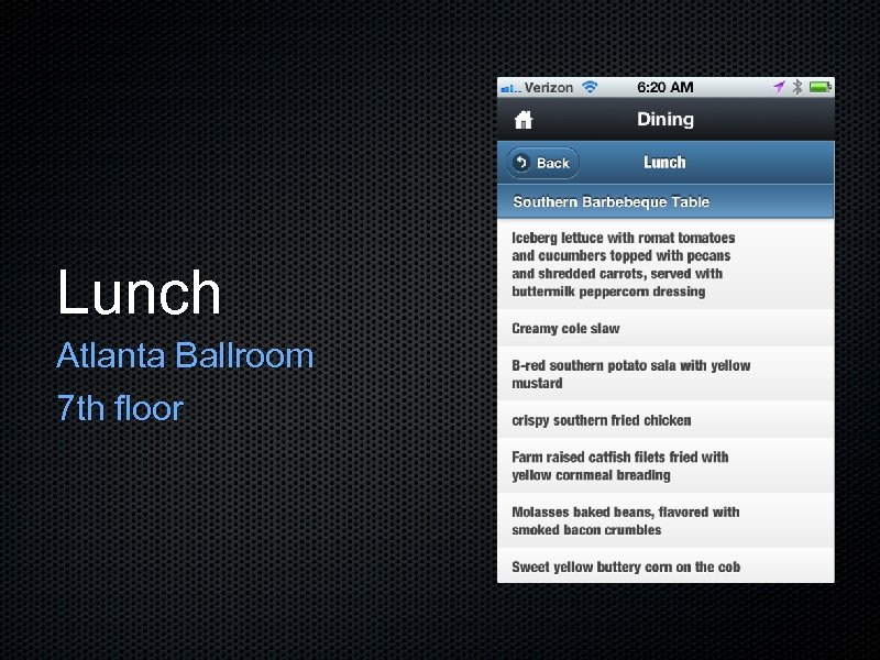 Lunch Atlanta Ballroom 7 th floor 
