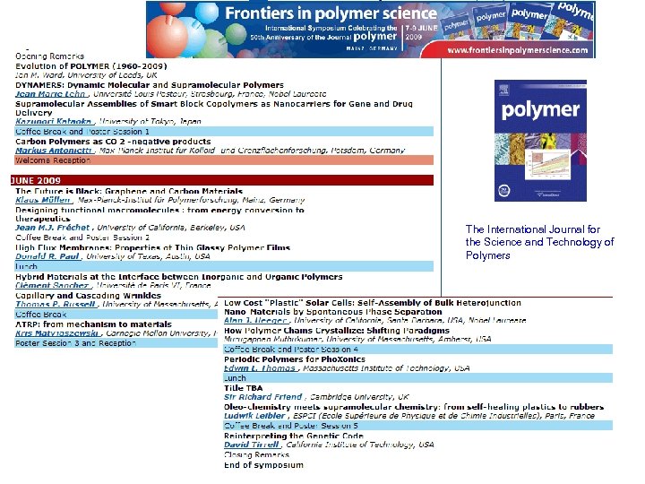 The International Journal for the Science and Technology of Polymers 8 