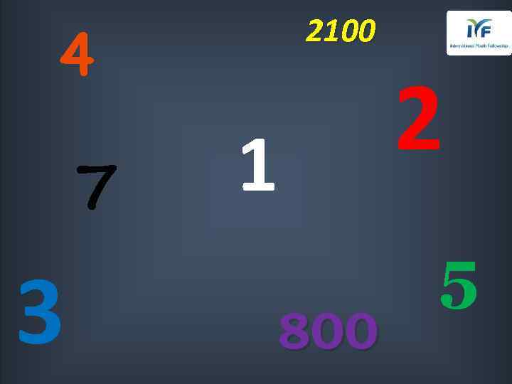 2100 4 7 3 1 800 2 5 